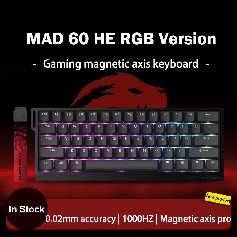 MADLIONS MAD 60/68HE Gaming Magnetic Switch Keyboard Keystroke Hot Swap