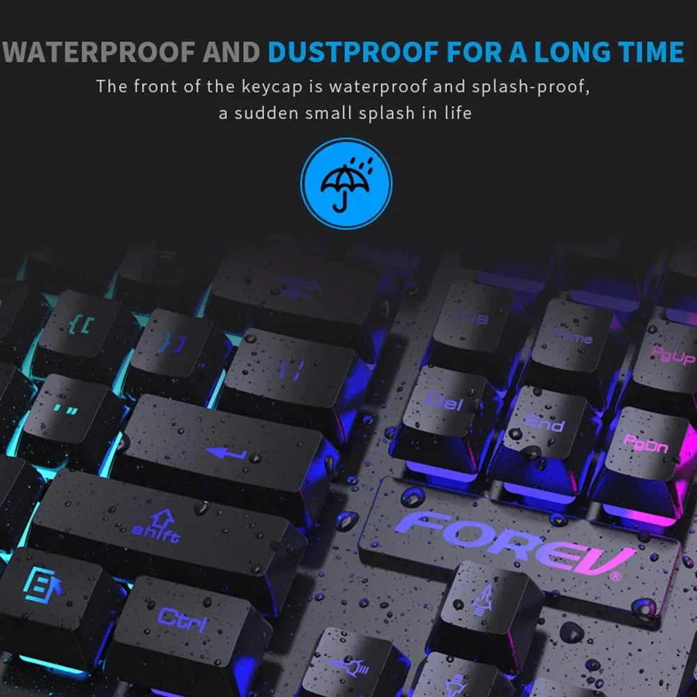 104 key Backlit Mechanical Wired waterproof  keyboard And Mouse Set for Gamer PC Laptop Office