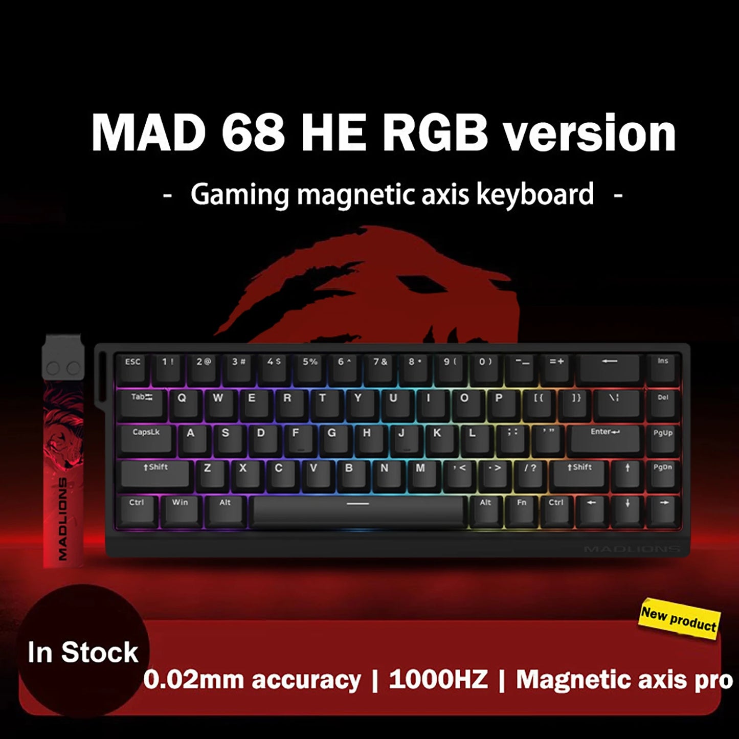 MADLIONS MAD 60/68HE Gaming Magnetic Switch Keyboard Keystroke Hot Swap