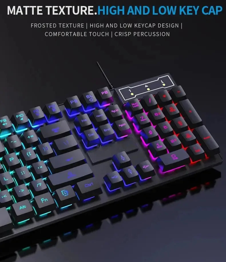 104 key Backlit Mechanical Wired waterproof  keyboard And Mouse Set for Gamer PC Laptop Office